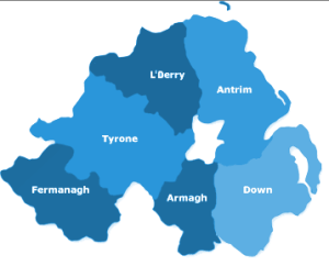 Northern ireland counties map